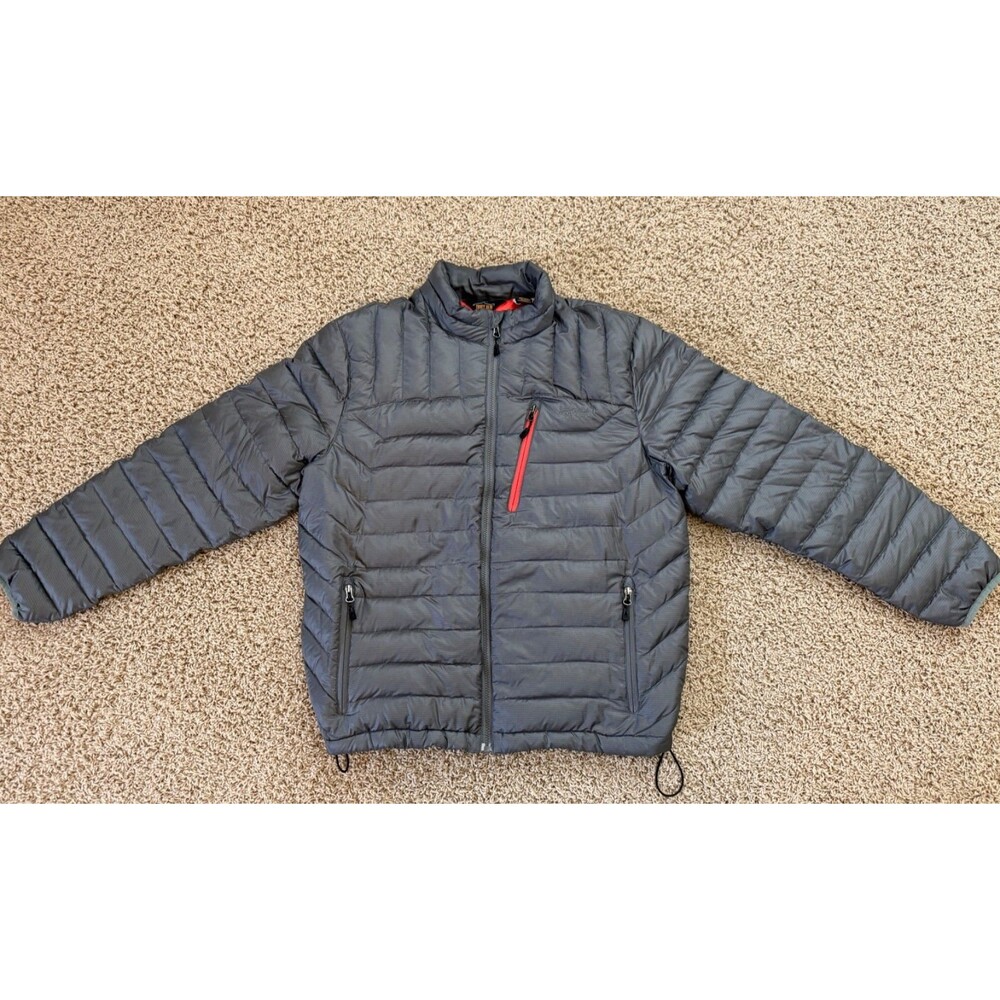 Orvis Trout Bum Men's Size Large Gray Down Filled Puffer Jacket Polyester Shell